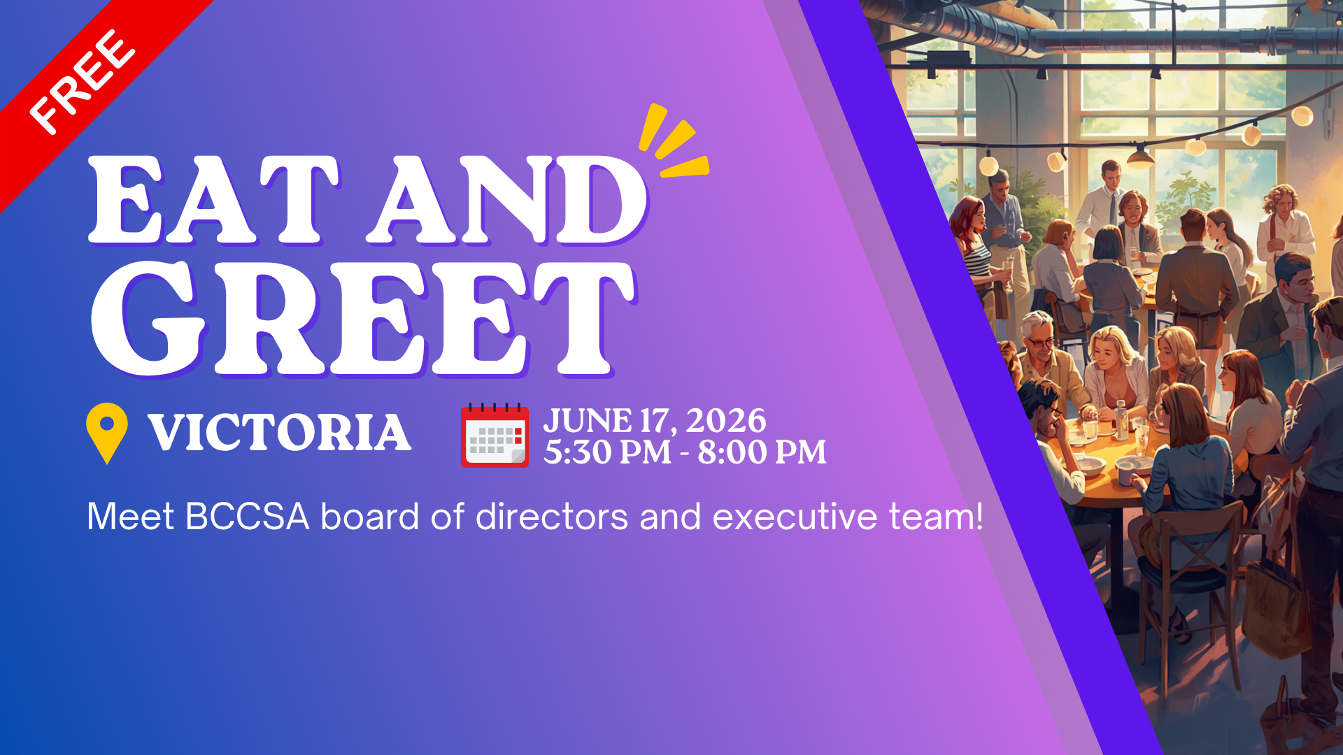 Free Eat & Greet Victoria - you are invited!